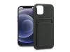 Apple iPhone 12/12 Pro szilikon hátlap kártyatartóval - Card Case - fekete
