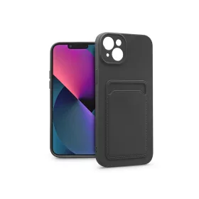   Apple iPhone 13 szilikon hátlap kártyatartóval - Card Case - fekete