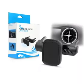   Univerzális kerek szellőzőrácsba illeszthető mágneses PDA/GSM autós tartó (pl.  Mercedes) - MP-M Magnetic Car Holder - fekete