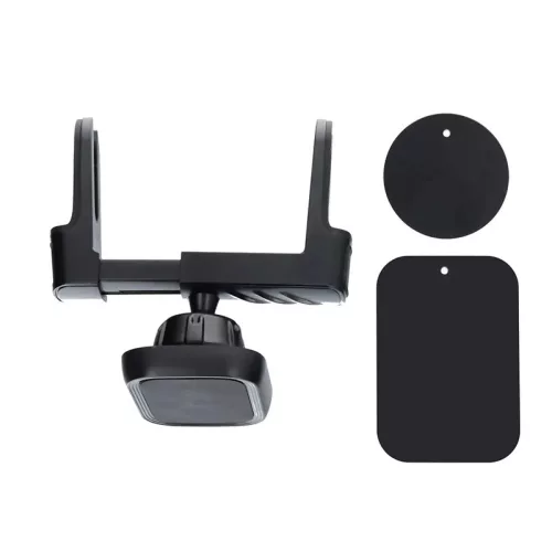Univerzális kerek szellőzőrácsba illeszthető mágneses PDA/GSM autós tartó (pl.  Mercedes) - MP-M Magnetic Car Holder - fekete