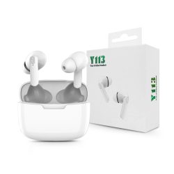   TWS Bluetooth sztereó headset v5.0 + töltőtok - Y113 True Wireless Earphones    with Charging Case - fehér