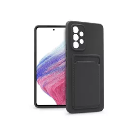   Samsung A536U Galaxy A53 5G szilikon hátlap kártyatartóval - Card Case - fekete