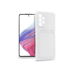   Samsung A536U Galaxy A53 5G szilikon hátlap kártyatartóval - Card Case - fehér