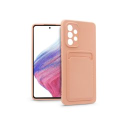   Samsung A536U Galaxy A53 5G szilikon hátlap kártyatartóval - Card Case -        rózsaszín