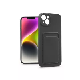   Apple iPhone 14 szilikon hátlap kártyatartóval - Card Case - fekete