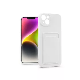   Apple iPhone 14 szilikon hátlap kártyatartóval - Card Case - fehér