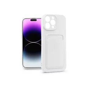   Apple iPhone 14 Pro Max szilikon hátlap kártyatartóval - Card Case - fehér