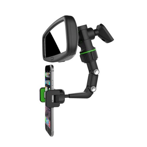 Univerzális autó visszapillantó tükörre illeszthető, forgatható autós tartó - H-HS162 - fekete/zöld