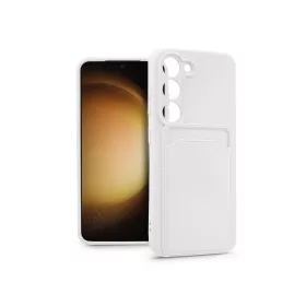   Samsung SM-S911 Galaxy S23 szilikon hátlap kártyatartóval - Card Case - fehér