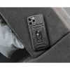 Apple iPhone 13 Pro ütésálló hátlap gyűrűvel és kameravédővel - Slide Armor -   fekete