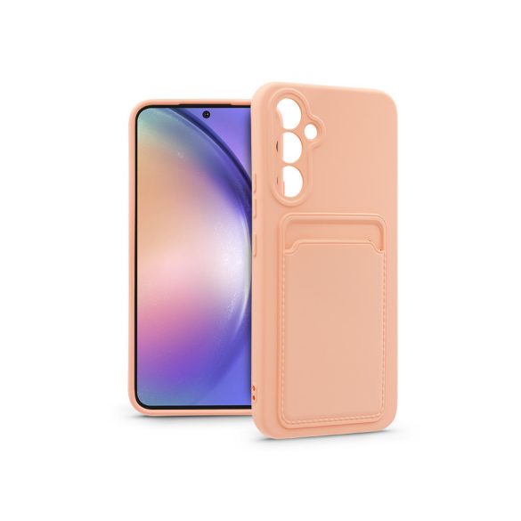 Samsung SM-A546 Galaxy A54 5G szilikon hátlap kártyatartóval - Card Case -      rózsaszín