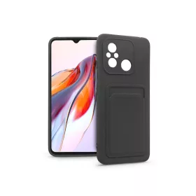   Xiaomi Redmi 12C szilikon hátlap kártyatartóval - Card Case - fekete