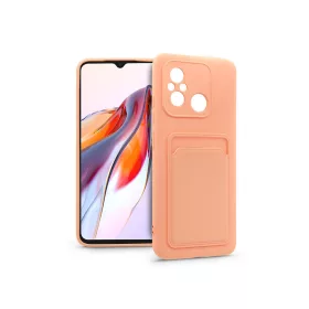   Xiaomi Redmi 12C szilikon hátlap kártyatartóval - Card Case - rózsaszín