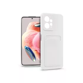  Xiaomi Redmi Note 12 4G szilikon hátlap kártyatartóval - Card Case - fehér