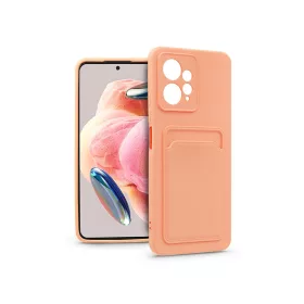   Xiaomi Redmi Note 12 4G szilikon hátlap kártyatartóval - Card Case - rózsaszín