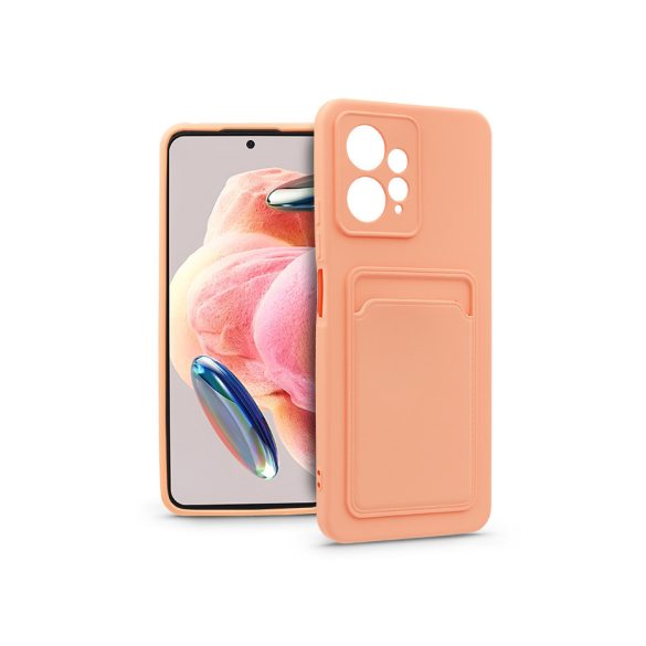 Xiaomi Redmi Note 12 4G szilikon hátlap kártyatartóval - Card Case - rózsaszín