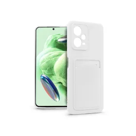   Xiaomi Redmi Note 12 5G/Poco X5 5G szilikon hátlap kártyatartóval - Card Case - fehér