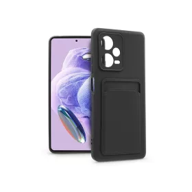   Xiaomi Redmi Note 12 Pro+ 5G szilikon hátlap kártyatartóval - Card Case - fekete