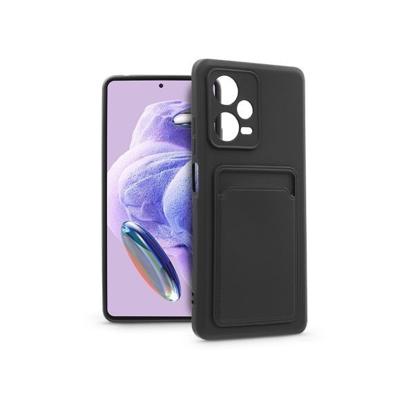 Xiaomi Redmi Note 12 Pro+ 5G szilikon hátlap kártyatartóval - Card Case - fekete