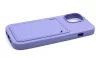 Apple iPhone 15 szilikon hátlap kártyatartóval - Card Case - lila