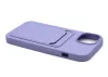 Apple iPhone 15 szilikon hátlap kártyatartóval - Card Case - lila