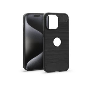   Haffner Carbon szilikon tok - Apple iPhone 15 Pro Max - fekete