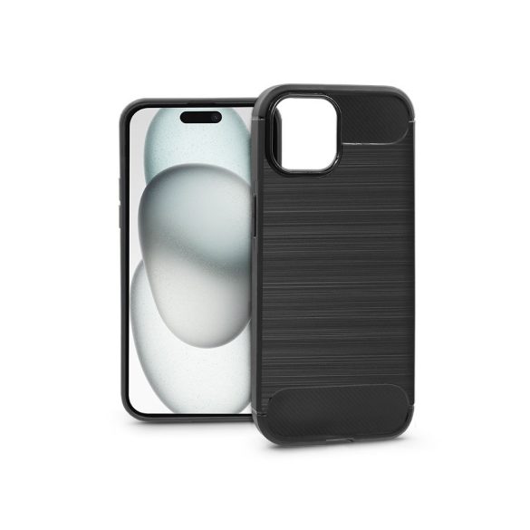 Apple iPhone 15 Plus szilikon hátlap - Carbon - fekete