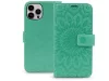 Mezzo Book Flip bőrtok - Apple iPhone 15 - mandala zöld