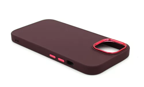 Apple iPhone 15 szilikon hátlap - Frame - bíbor