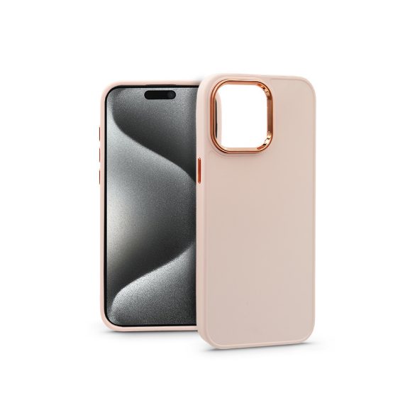 Apple iPhone 15 Pro Max szilikon hátlap - Frame - rózsaszín