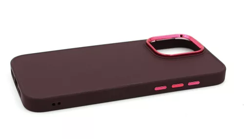 Apple iPhone 15 Pro Max szilikon hátlap - Frame - bíbor