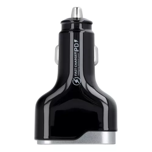 Quad szivargyújtó töltő adapter USB + Type-C bemenettel - 83W - Quad CC53-1A1C  Car Charger PD 65W + QC 3.0 - fekete