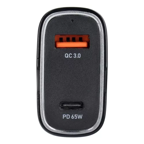 Quad szivargyújtó töltő adapter USB + Type-C bemenettel - 83W - Quad CC53-1A1C  Car Charger PD 65W + QC 3.0 - fekete