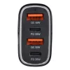 Quad szivargyújtó töltő adapter 2xUSB + 2xType-C bemenettel - 66W - Quad        CC53-2A2C Car Charger PD 66W + QC 3.0 - fekete