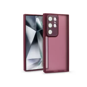   Samsung SM-S928 Galaxy S24 Ultra hátlap kameravédő peremmel, lencsevédő üveggel - Variete - bíbor