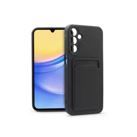   Samsung A155 Galaxy A15 4G/Galaxy A15 5G szilikon hátlap kártyatartóval - Card  Case - fekete