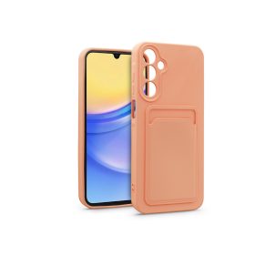   Samsung A155 Galaxy A15 4G/Galaxy A15 5G szilikon hátlap kártyatartóval - Card  Case - rózsaszín