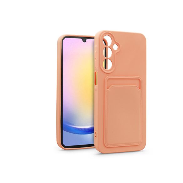 Samsung Galaxy A25 5G szilikon hátlap kártyatartóval - Card Case - rózsaszín