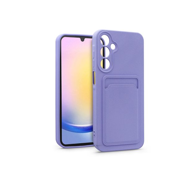 Samsung Galaxy A25 5G szilikon hátlap kártyatartóval - Card Case - lila