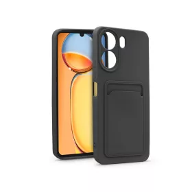   Xiaomi Redmi 13C szilikon hátlap kártyatartóval - Card Case - fekete