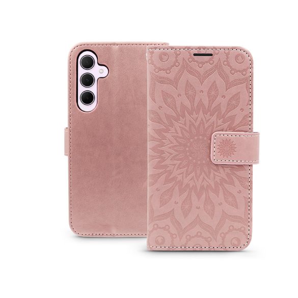 Mezzo Book Flip bőrtok - Samsung SM-A356 Galaxy A35 5G - mandala rose gold