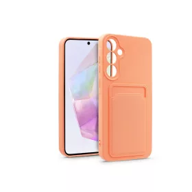   Samsung SM-A356 Galaxy A35 5G szilikon hátlap kártyatartóval - Card Case - rózsaszín