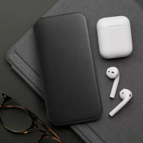 Dual Pocket Flip bőrtok - Xiaomi Redmi Note 13 Pro+ - fekete