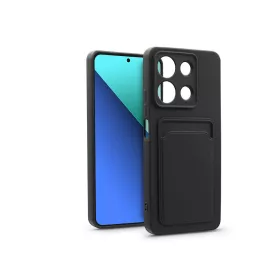   Xiaomi Redmi Note 13 4G szilikon hátlap kártyatartóval - Card Case - fekete