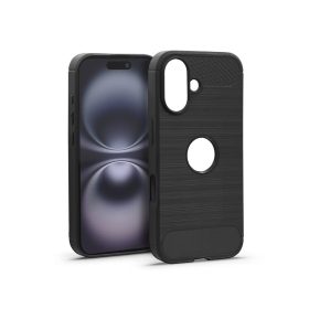 Haffner Carbon szilikon tok - Apple iPhone 16 - fekete