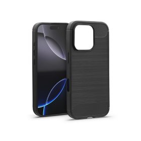 Haffner Carbon szilikon tok - Apple iPhone 16 Pro - fekete