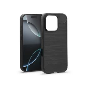   Haffner Carbon szilikon tok - Apple iPhone 16 Pro Max - fekete