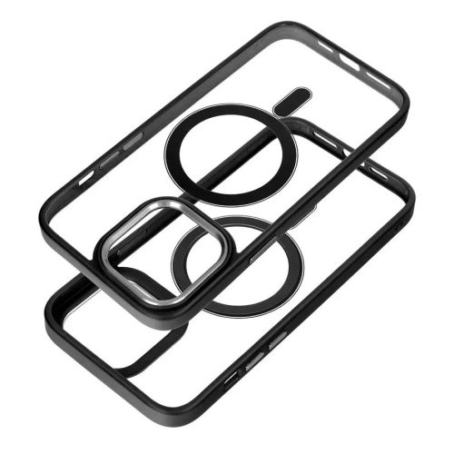 Haffner Edge Mag Cover szilikon tok - Apple iPhone 16 Pro - fekete/átlátszó