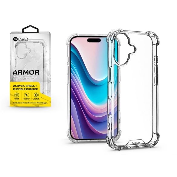 Roar Armor Gel szilikon hátlap - Apple iPhone 16 Plus - átlátszó