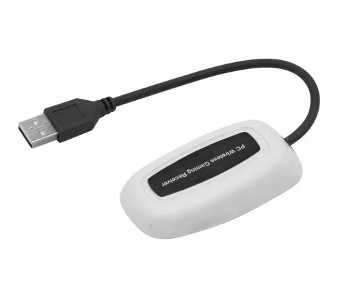 Vezeték nélküli Xbox 360/PC kompatibilis fehér kontroller (USB Adapterrel)